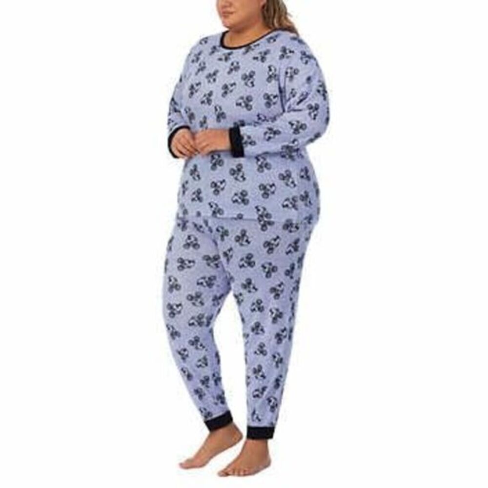 Disney Character Mickey Mouse Blue Ladies' 2-piece Lounge Set XX-Large New! - Picture 2 of 5